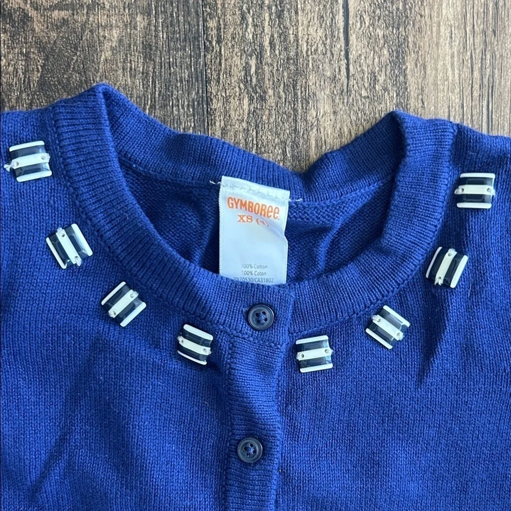 Gymboree Blue Button Down sweater with Embellishments